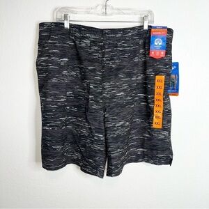 Speedo Shorts Men XXL Swim Trunks 38 40 Printed Gray Black Techvolley Lined  B13